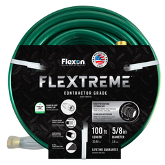 Flexon Flextreme Contractor Grade Hose, Green, 5/8" x 100 ft