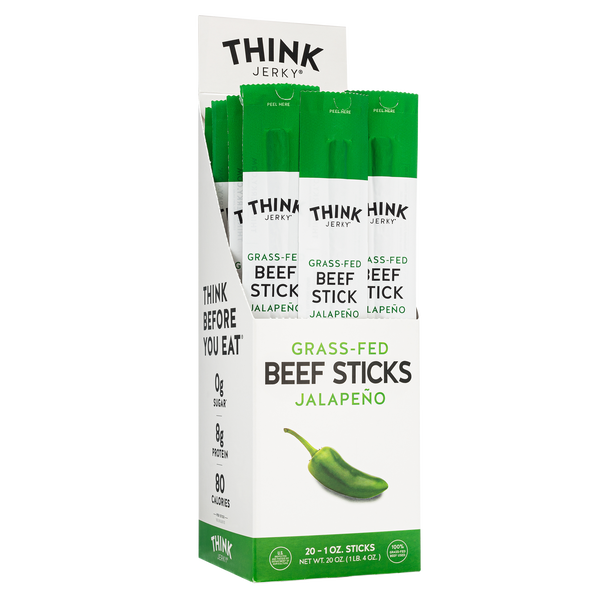 Think Jerky Grass-Fed Beef Sticks, Jalapeno, 1 oz, 20 ct