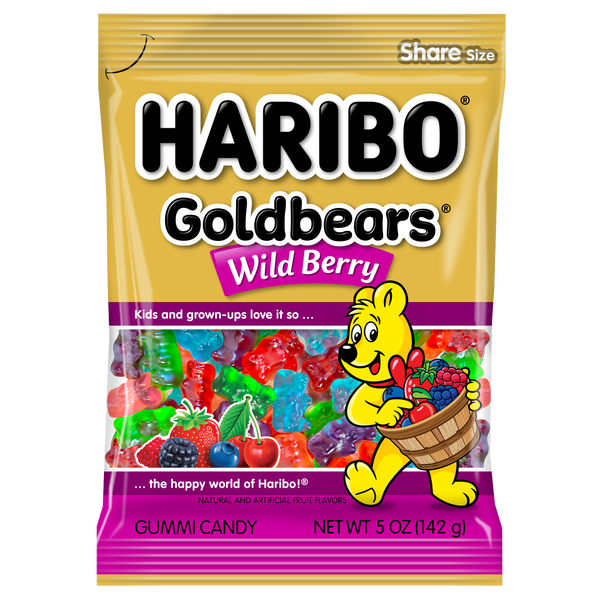 HARIBO Goldbears Gummi Candy, Wild berry, 5 oz, 12 ct