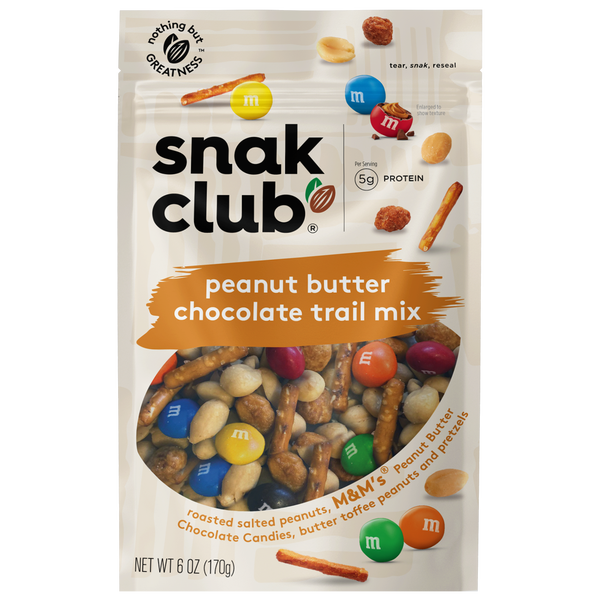 Snak Club Trail Mix, Peanut Butter Chocolate, 6 oz, 6 ct