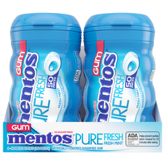 Mentos Pure Fresh Sugar Free Gum, Fresh Mint, 50 Pieces, 4 ct