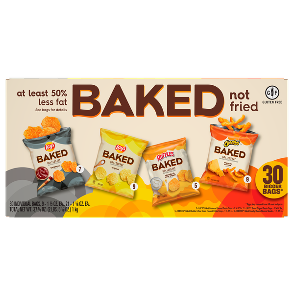 Frito-Lay Baked Potato Crisps and Crunchy Cheese Snacks, Variety Pack, 30 ct