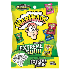 WARHEADS Extreme Sour Hard Candy, Assorted Flavors , 3.25 oz Peg Bag, 8 ct