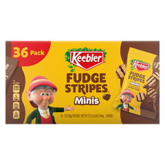 Keebler Fudge Stripes Minis Shortbread Cookies, 2 oz, 36 ct