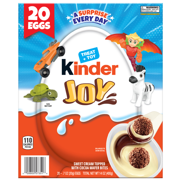 KINDER JOY Eggs, Treat + Toy, 0.7 oz, 20 ct