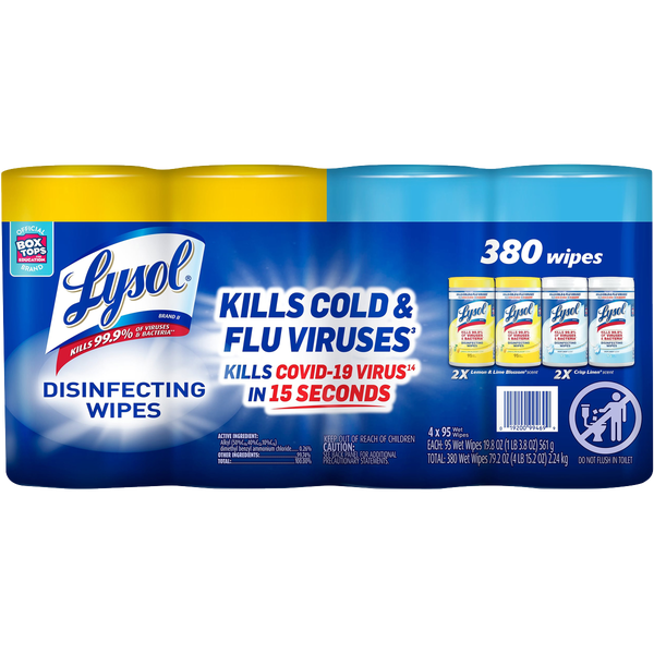 Lysol Disinfecting Wipes, Variety Pack, 380 Wipes