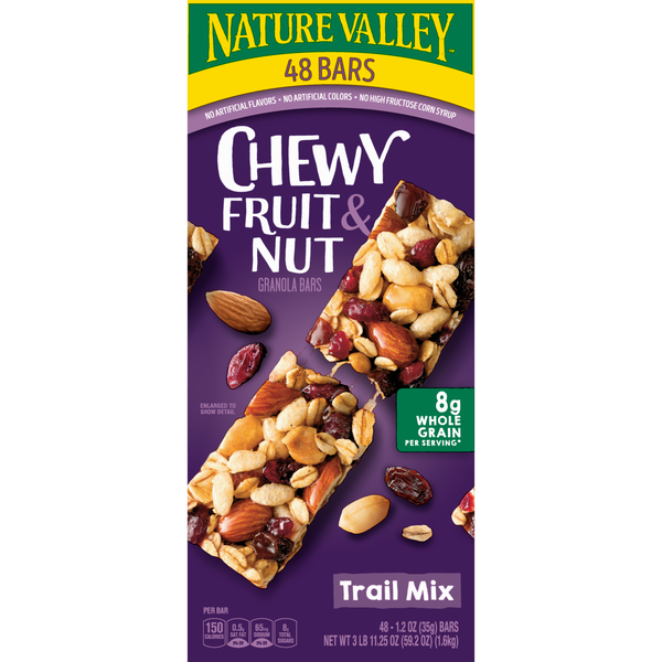 Nature Valley Fruit & Nut Chewy Granola Bars, Trail Mix, 1.2 oz, 48 ct