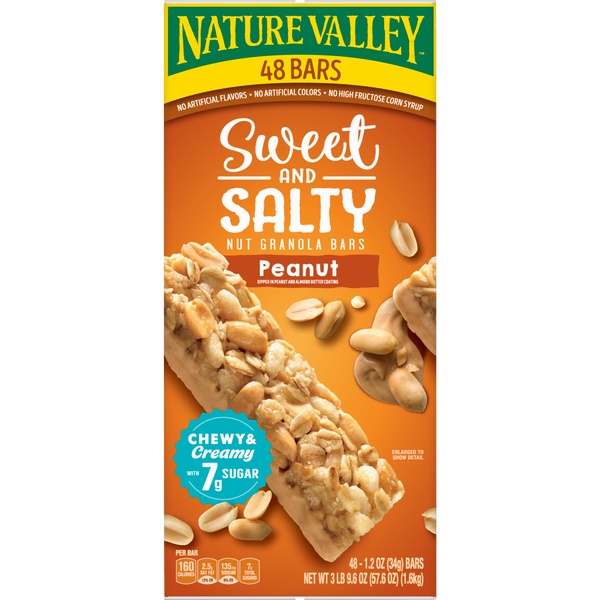 Nature Valley Sweet & Salty Granola Bars, Peanut, 1.2 oz, 48 ct