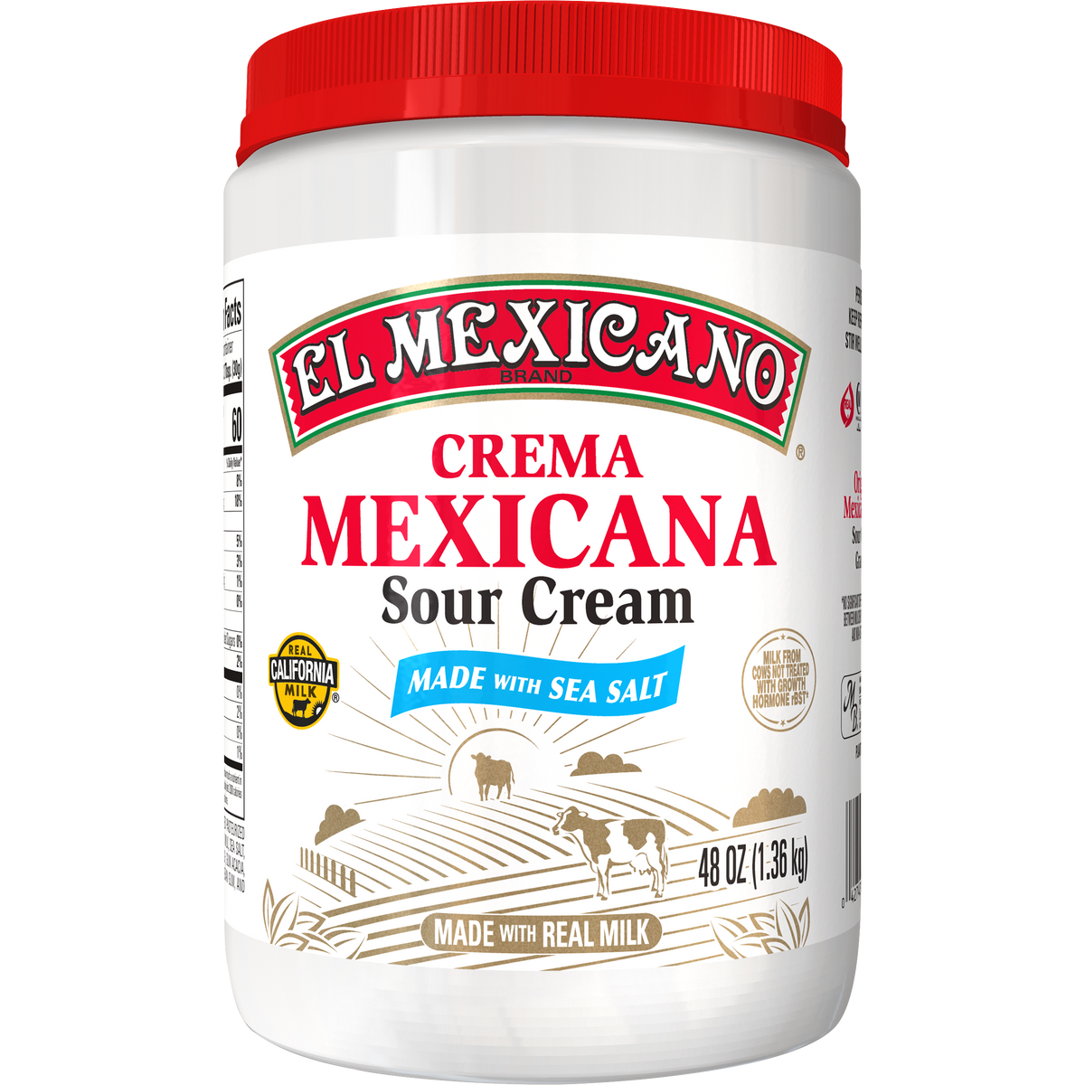 El Mexicano Crema Mexicana Sour Cream, 48 oz