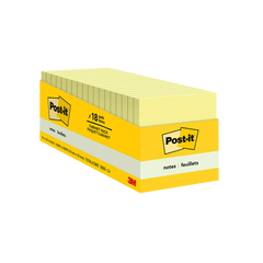 Post-it Notes Cabinet Pack, 3" x 3", Canary Yellow, 90 Sheets, 18 Pads