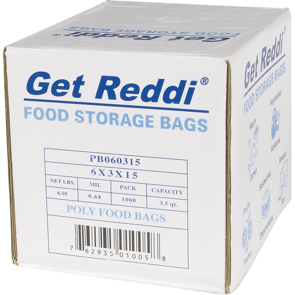 IBS Get Reddi Food Storage Bags, 3.5 Quart, 1000 ct