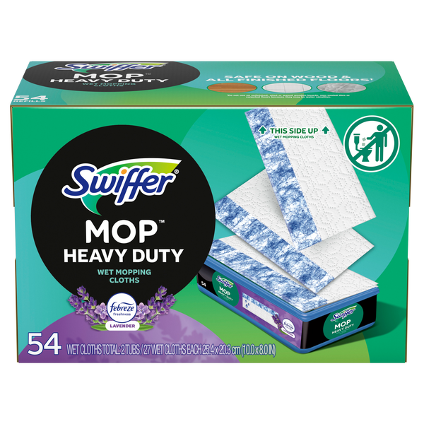 Swiffer Heavy Duty Wet Cloth Refills, Lavender Scent, 54 ct