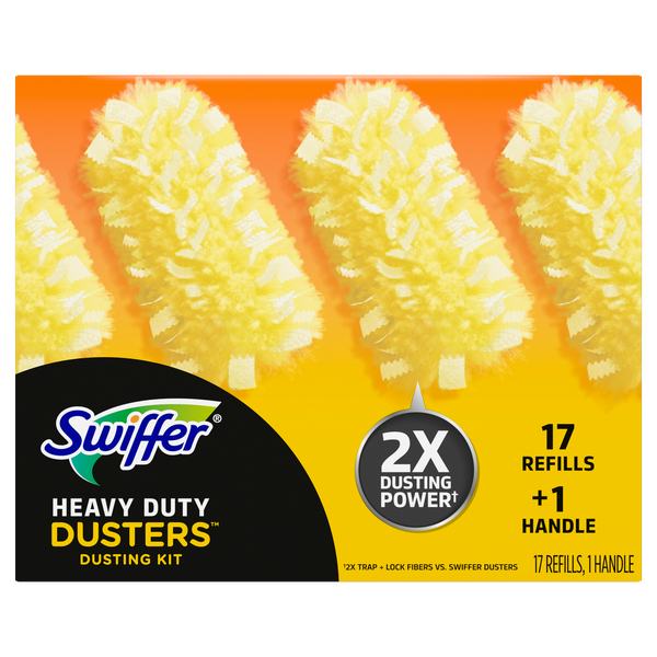 Swiffer Heavy Duty Dusters Dusting Kit, 17 Refills, 1 Handle