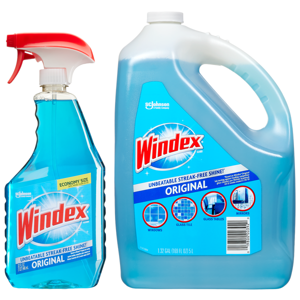 Windex Original Glass Cleaner, 32 fl oz + 169 fl oz Refill