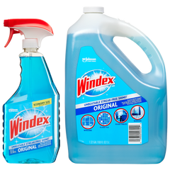 Windex Original Glass Cleaner, 32 fl oz + 169 fl oz Refill