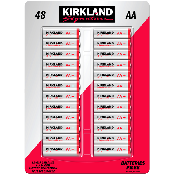 Kirkland Signature Alkaline AA Batteries, 48 ct