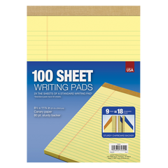 TOPS Legal Notepad, Legal Ruled, Canary Yellow, 8-1/2” x 11-3/4”, 100 Sheets, 9 Pads