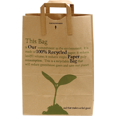 Duro Bag Recycled #70 Handle Bag, Kraft, 300 ct