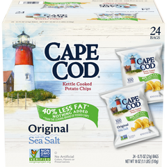 Cape Cod Kettle Cooked Potato Chips, Original, 0.75 oz, 24 ct