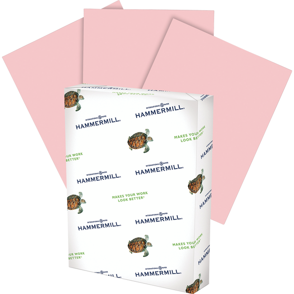 Hammermill Colored Paper, Pink Copy Paper, 20 lb, 8-1/2" x 11", 1 Ream, 500 Sheets