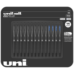 uni-ball 207 PLUS+ Retractable Gel Pen, Medium Point 0.7mm, Assorted Ink Colors, 14 ct