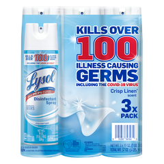 Lysol Disinfectant Spray, Crisp Linen, 19 oz, 3 ct