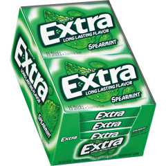 Extra Sugar Free Chewing Gum, Spearmint, Slim Pack, 15 Sticks, 10 ct