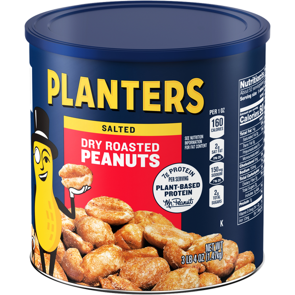 Planters Peanuts, Dry Roasted, 52 oz