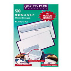 Quality Park #10 One Window Reveal-N-Seal Envelope, White, 500 ct