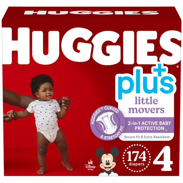 Huggies Plus Diapers, Size 4, 174 ct