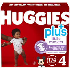 Huggies Plus Diapers, Size 4, 174 ct