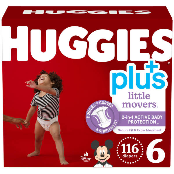 Huggies Plus Diapers, Size 6, 116 ct