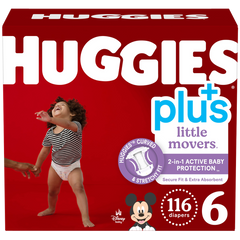 Huggies Plus Diapers, Size 6, 116 ct