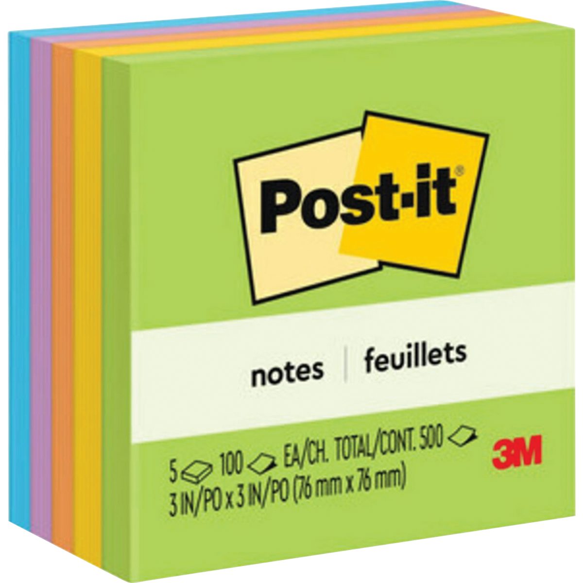 Post-it Notes, 3" x 3", Floral Fantasy Collection, 100 Sheets, 5 Pads