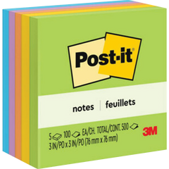 Post-it Notes, 3" x 3", Floral Fantasy Collection, 100 Sheets, 5 Pads