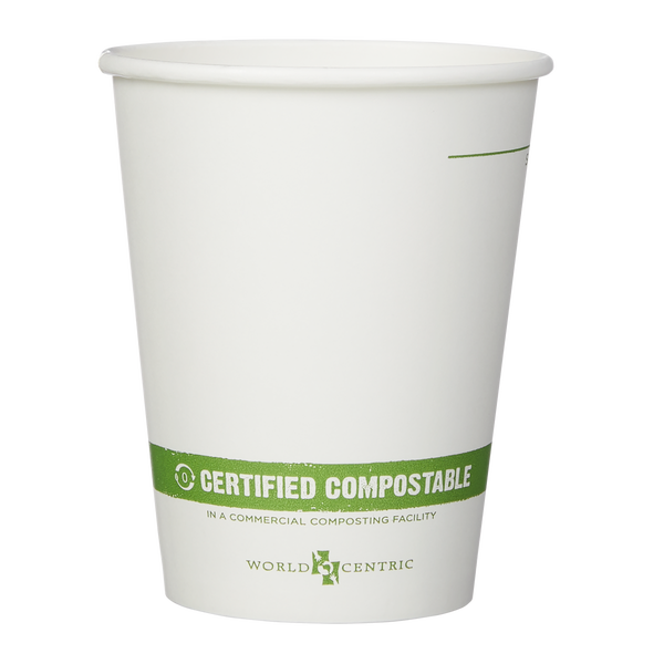 World Centric Compostable Paper Hot Cups, 12 oz, 200 ct