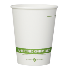 World Centric Compostable Paper Hot Cups, 12 oz, 200 ct