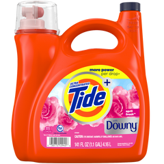 Tide Liquid Laundry Detergent, Plus Downy, Ultra Concentrated, HE Compatible, April Fresh Scent, 141 fl oz