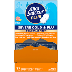 Alka-Seltzer Plus Severe Cold & Flu PowerFast Fizz, Citrus, 2 Tablets per Pouch, 36 ct