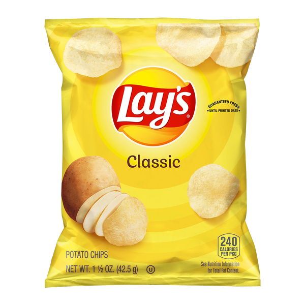 Lay's Potato Chips, Classic, 1.5 oz, 64 ct