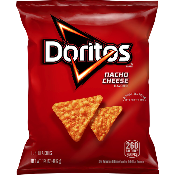 Doritos Tortilla Chips, Nacho Cheese, 1.75 oz, 64 ct