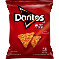 Doritos Tortilla Chips, Nacho Cheese, 1.75 oz, 64 ct