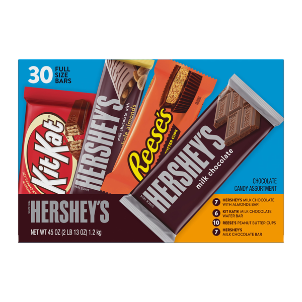 Hershey's, Kit Kat, Reese's Chocolate Candy Bars, Full Size, Variety Pack, 30 ct