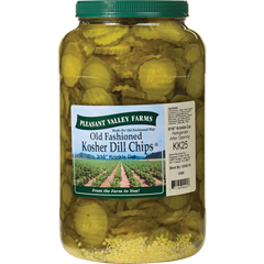 Pleasant Valley 3/16" Cut Old Fashioned Kosher Dill Pickle Chips, 128 fl oz