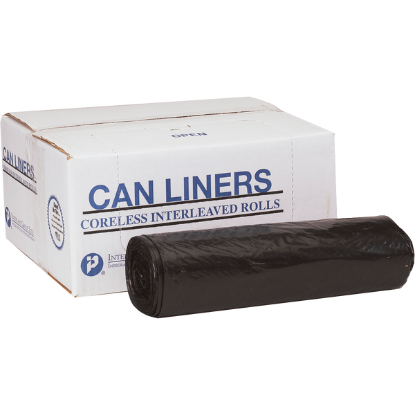 IBS Trash Can Liners, Black, 55 Gallon, 100 ct