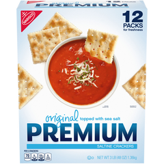 Premium Saltine Crackers, Original, 12 packs, 48 oz