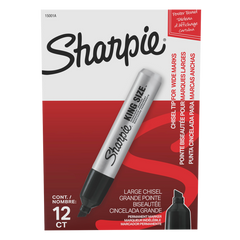 Sharpie King Size Permanent Marker, Chisel Tip, Black, 12 ct