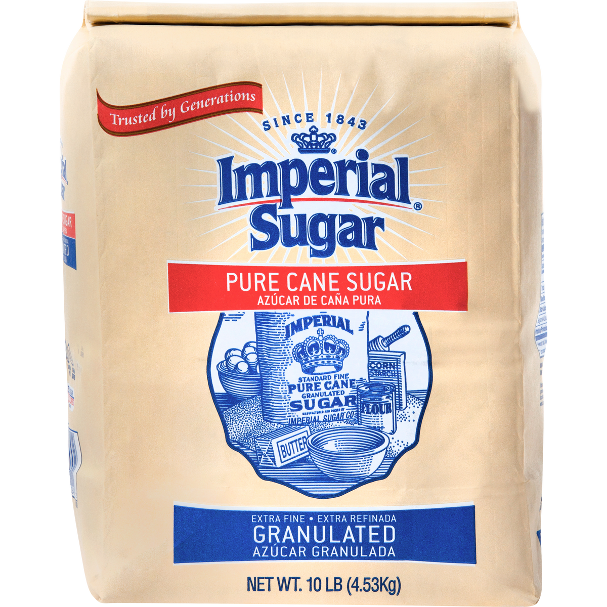 Imperial Sugar Pure Cane Sugar, Extra Fine Granulated, 10 lbs