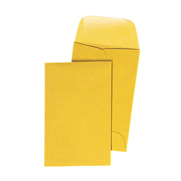 Quality Park Coin and Small Parts Envelope, #1, 2-1/4"W x 3-1/2"L, 20 lb, Kraft, 500 ct