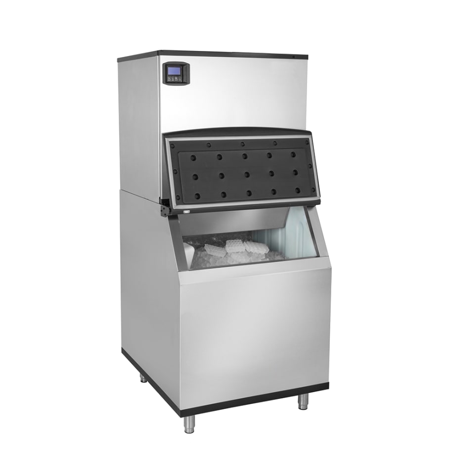 MoTak KT-MIF-500/KT-IB-470 521 lb Full Cube Ice Machine w/ Bin - 470 lb Storage, Air Cooled, 115v